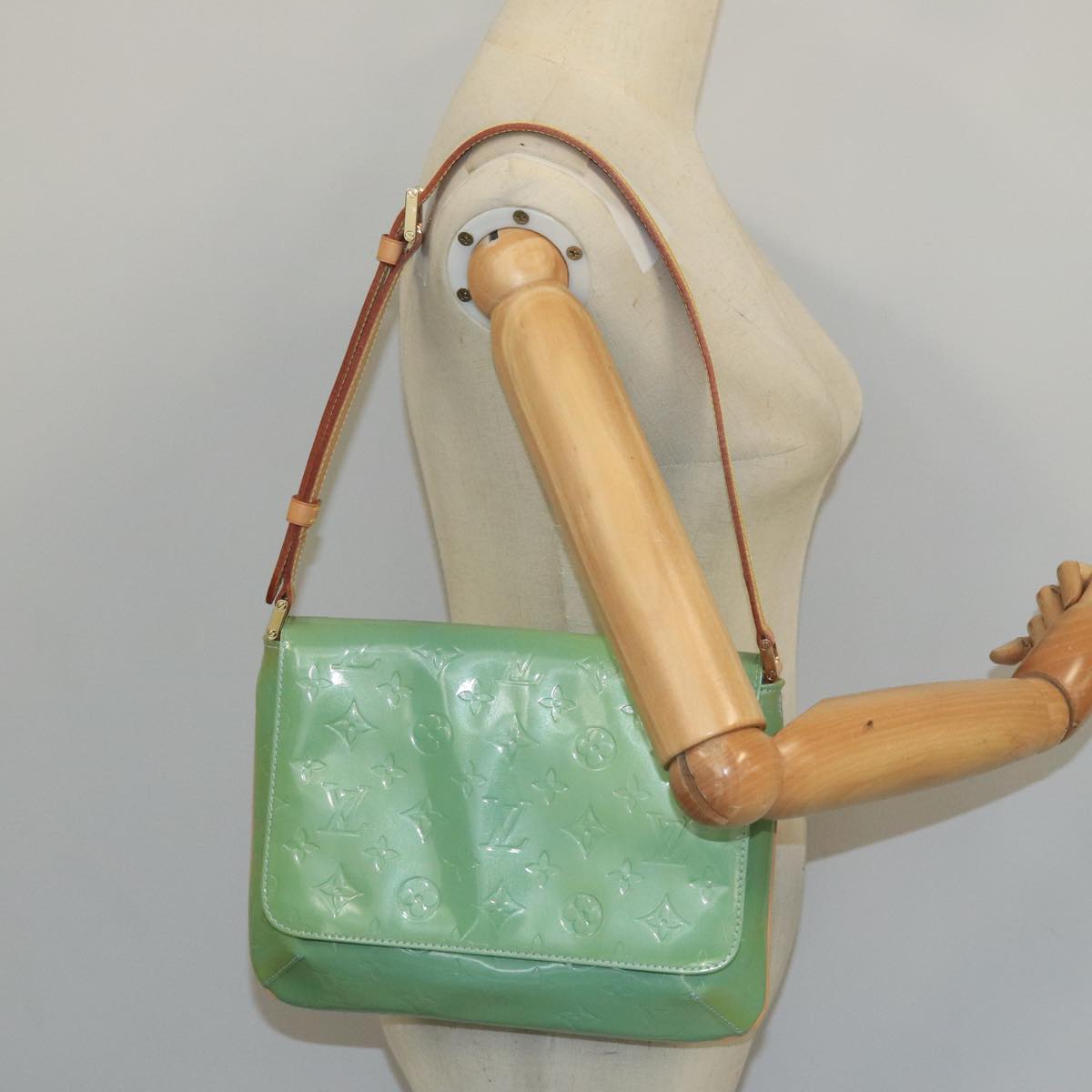 Louis Vuitton Thompson Green Patent Leather Shoulder Bag
