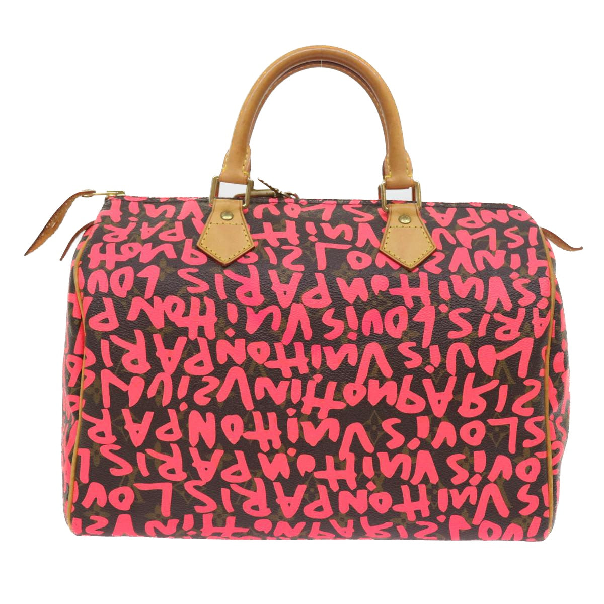 Louis Vuitton Speedy 30 Pink Canvas Handbag
