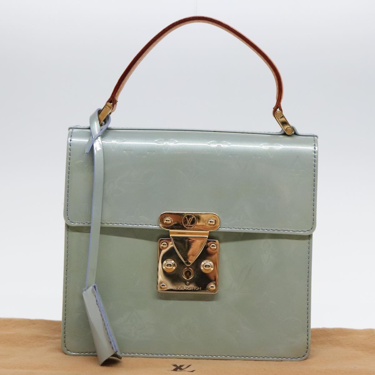 Louis Vuitton Spring Street Grey Patent Leather Handbag