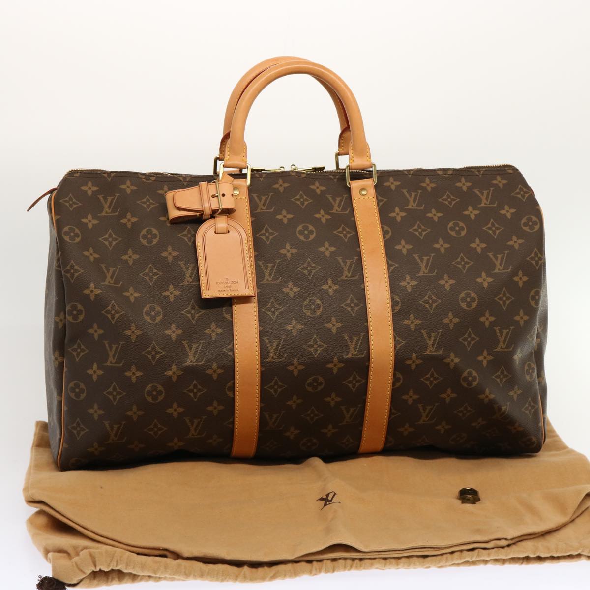 Louis Vuitton Keepall 50 Brown Canvas Travel Bag