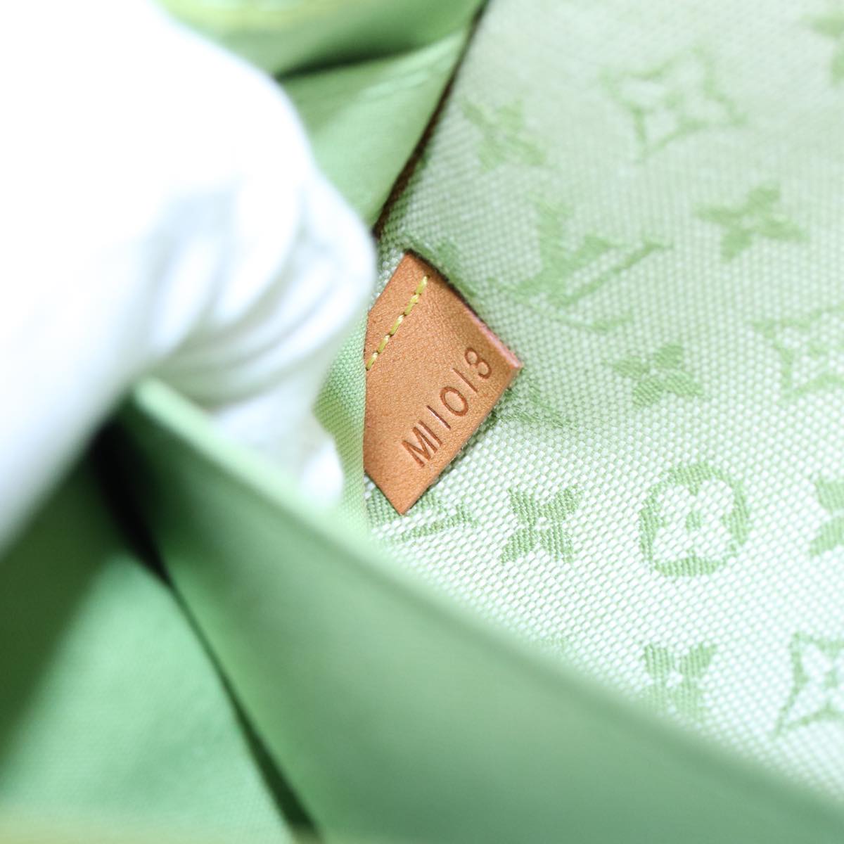 Louis Vuitton Marie Green Canvas Clutch Bag