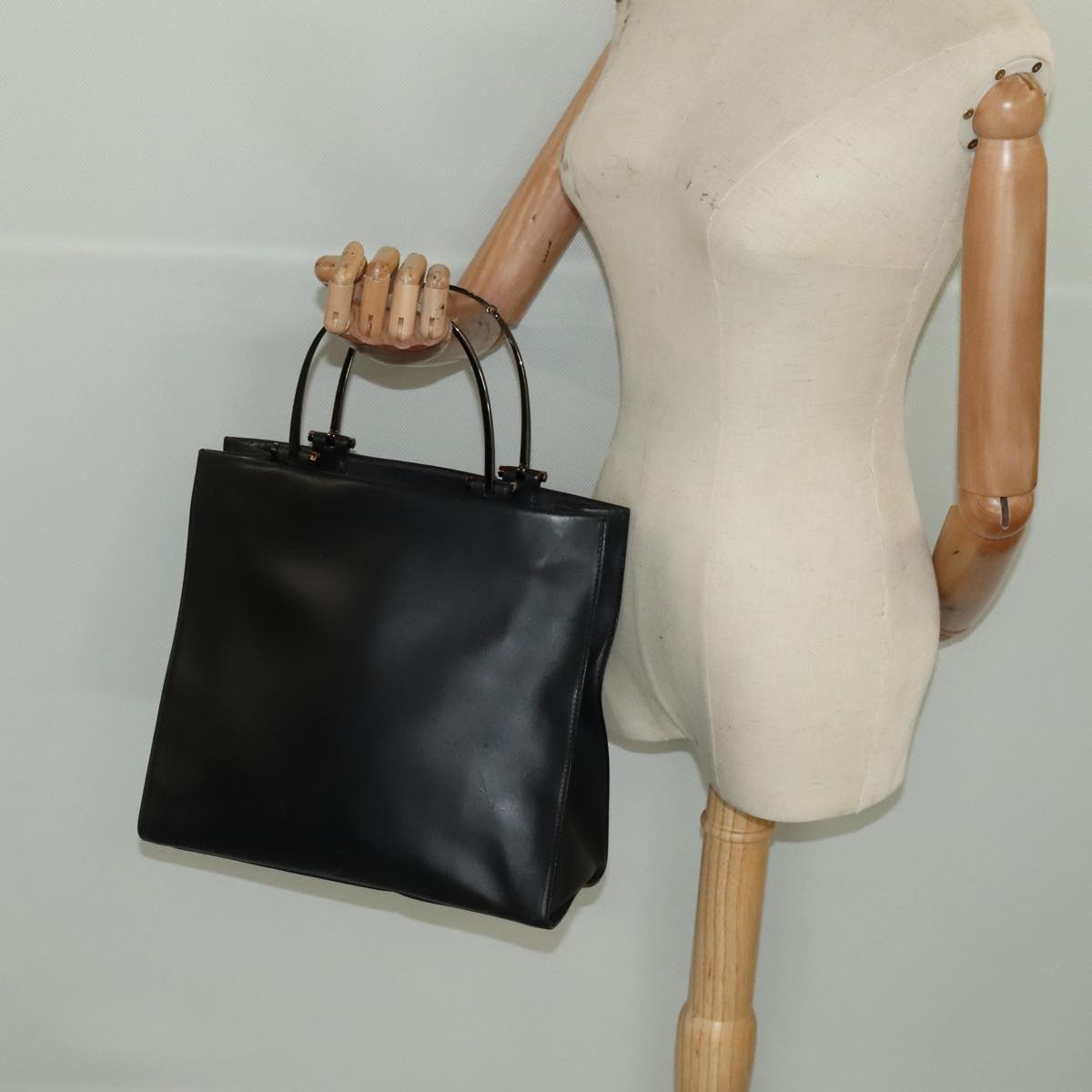 Gucci Black Leather Tote Bag
