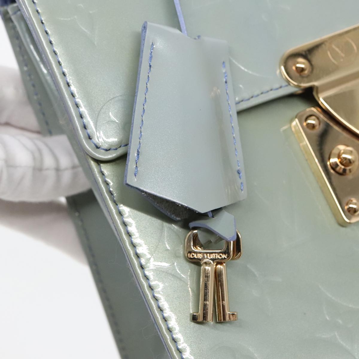 Louis Vuitton Spring Street Grey Patent Leather Handbag