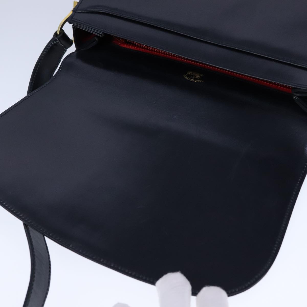 Gucci Horsebit Navy Leather Shoulder Bag