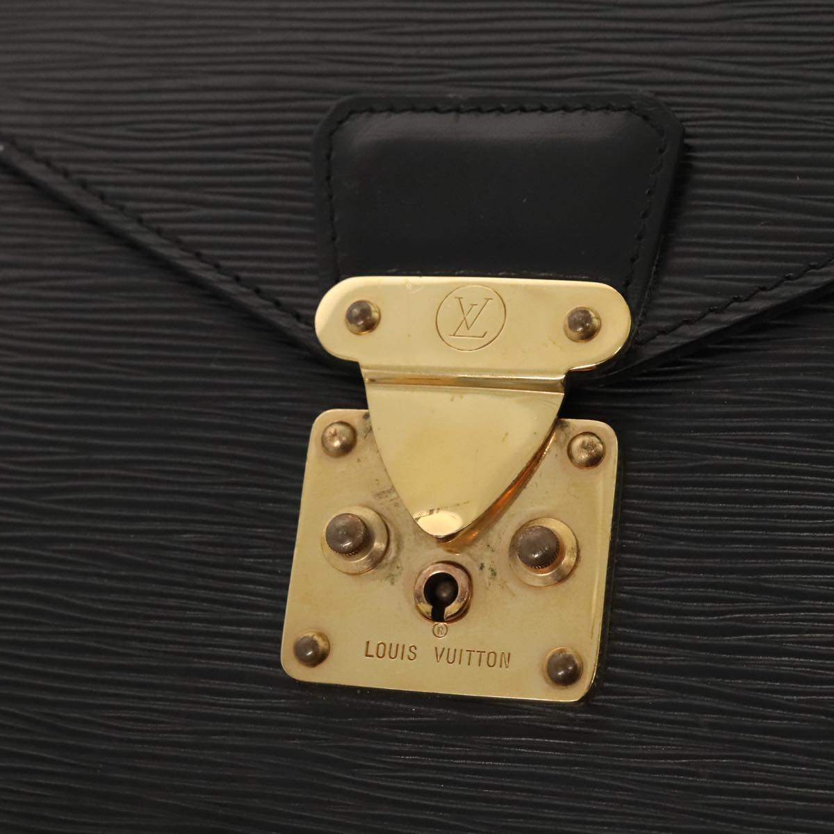 Louis Vuitton Senateur Black Leather Clutch Bag