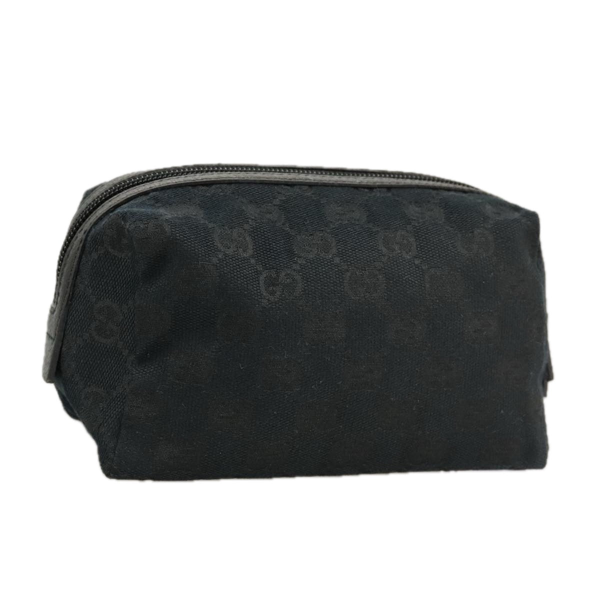Gucci Cosmetic Pouch Black Canvas Clutch Bag