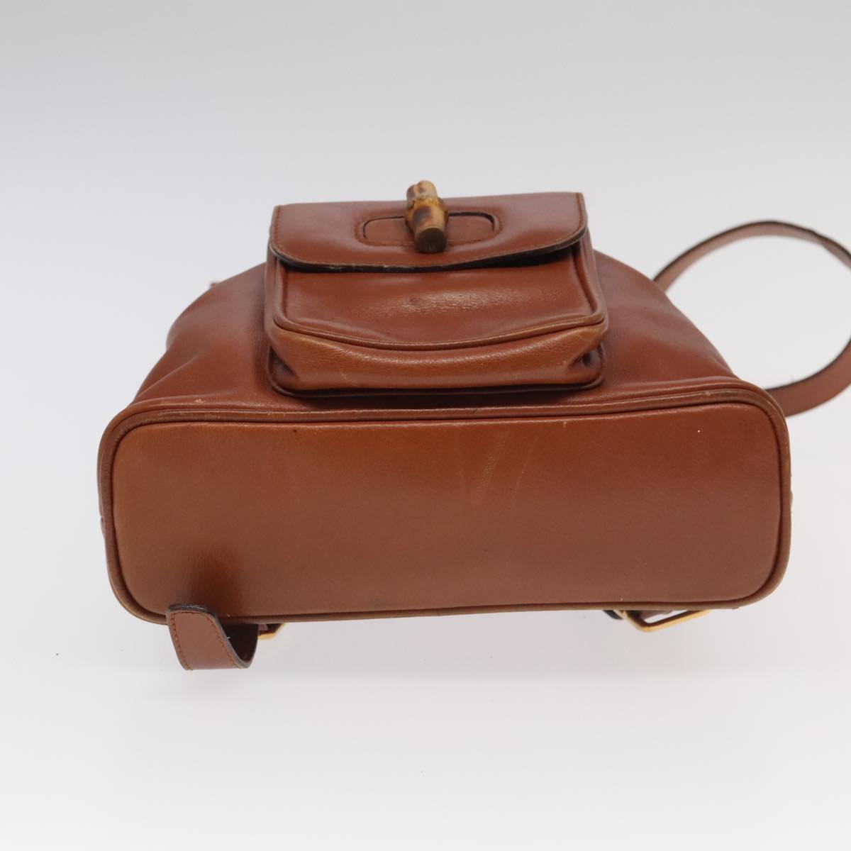 Gucci Bamboo Brown Leather Backpack Bag
