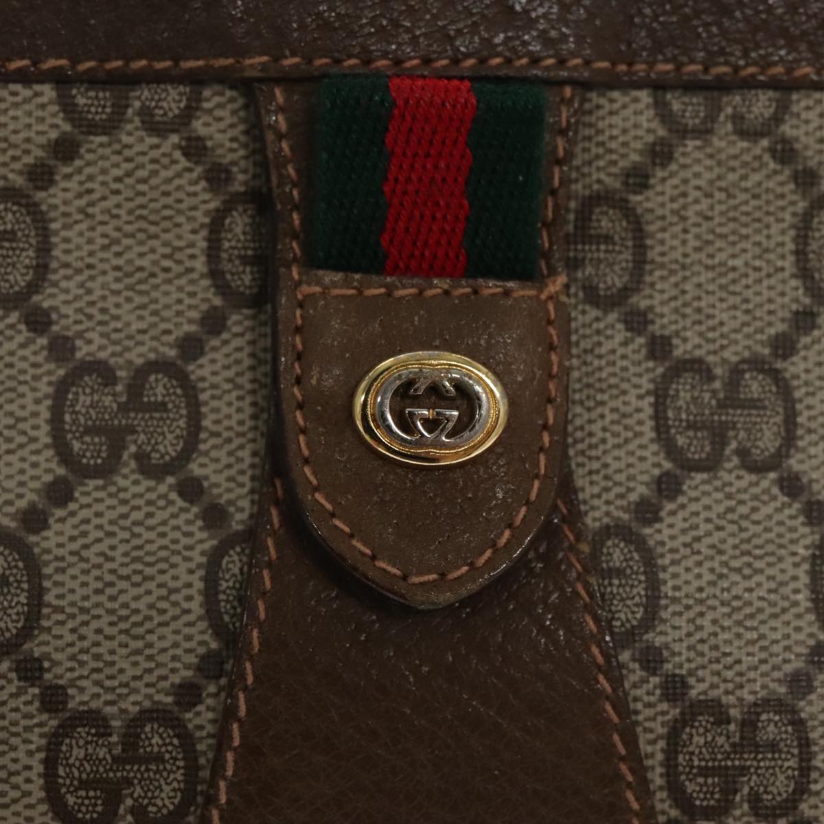 Gucci Sherry Beige Canvas Clutch Bag