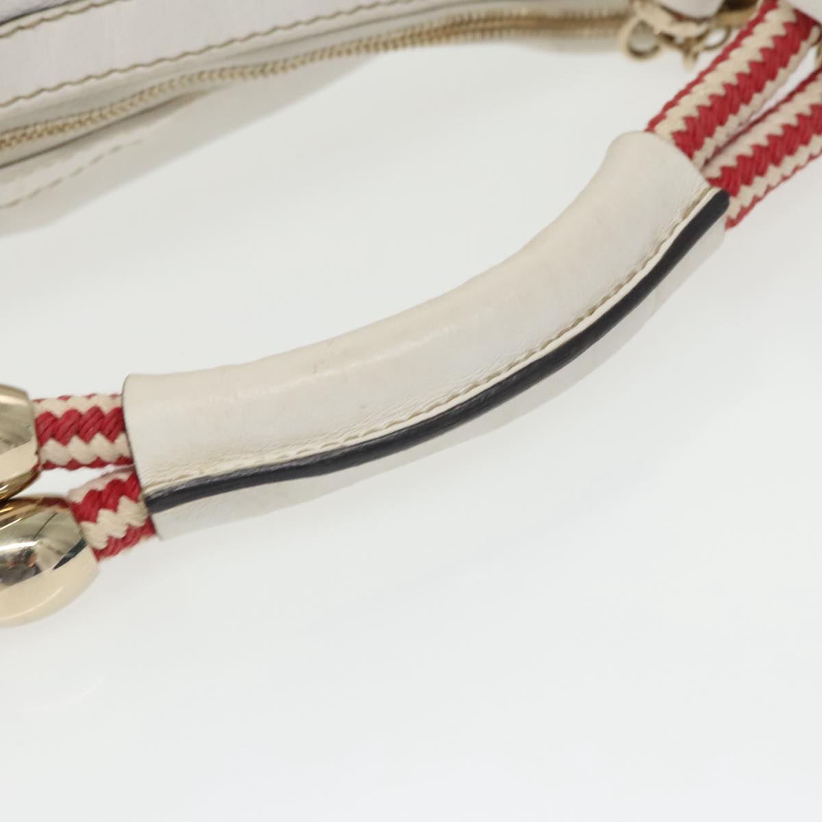 Gucci White Leather Tote Bag