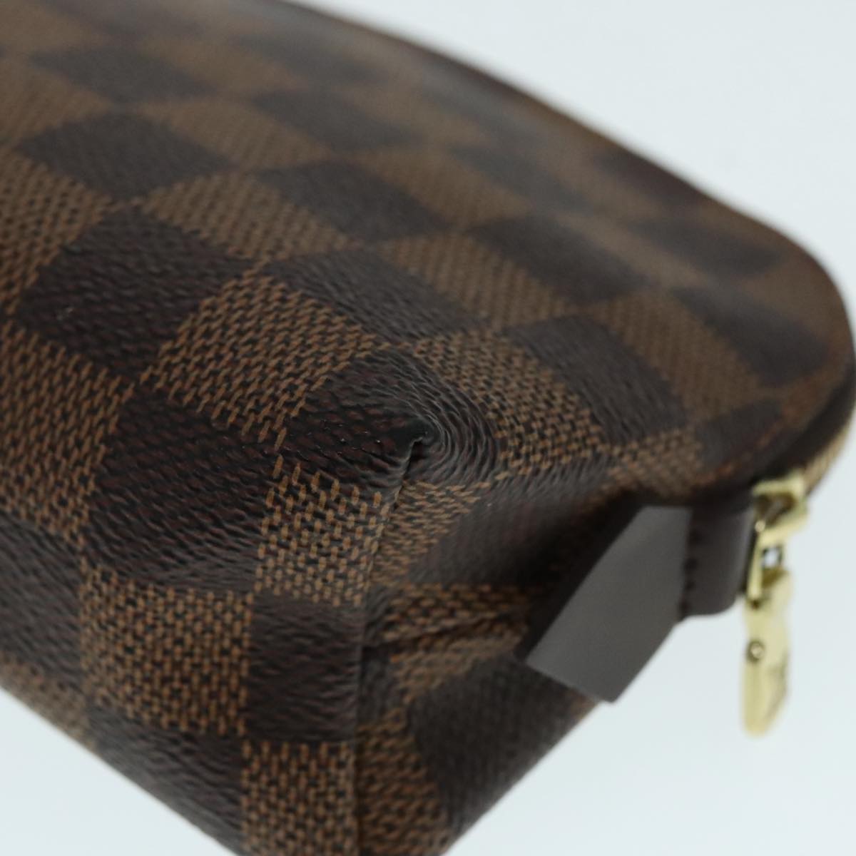Louis Vuitton Cosmetic Pouch Brown Canvas Clutch Bag