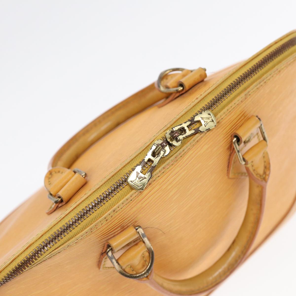 Louis Vuitton Alma Yellow Leather Handbag