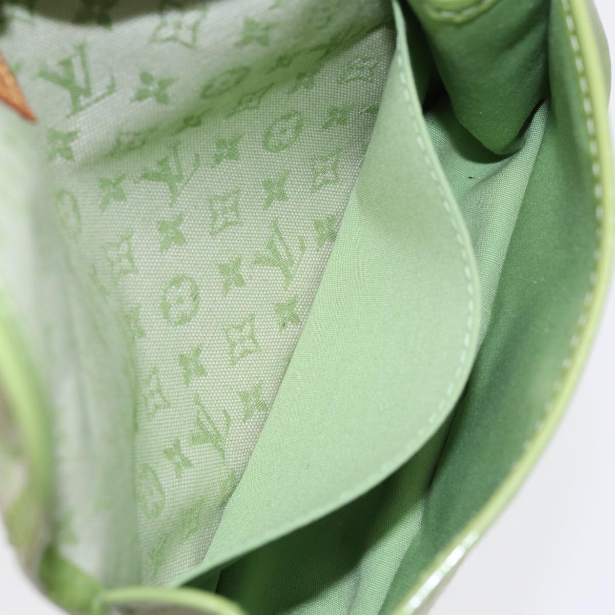 Louis Vuitton Marie Green Canvas Clutch Bag