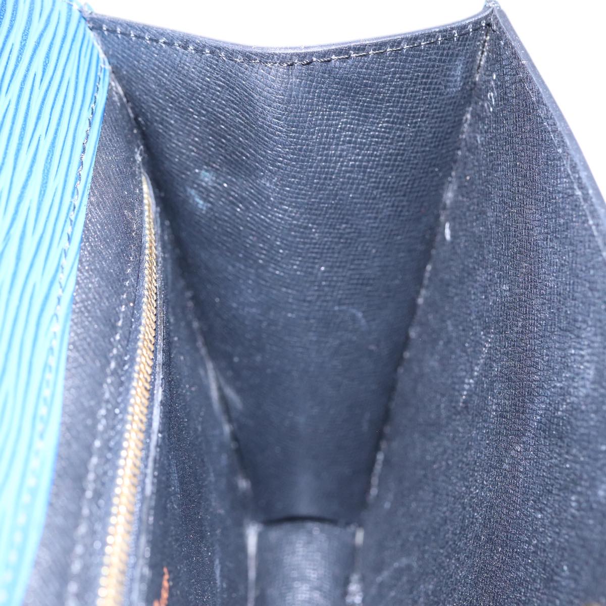 Louis Vuitton Montaigne Blue Leather Clutch Bag