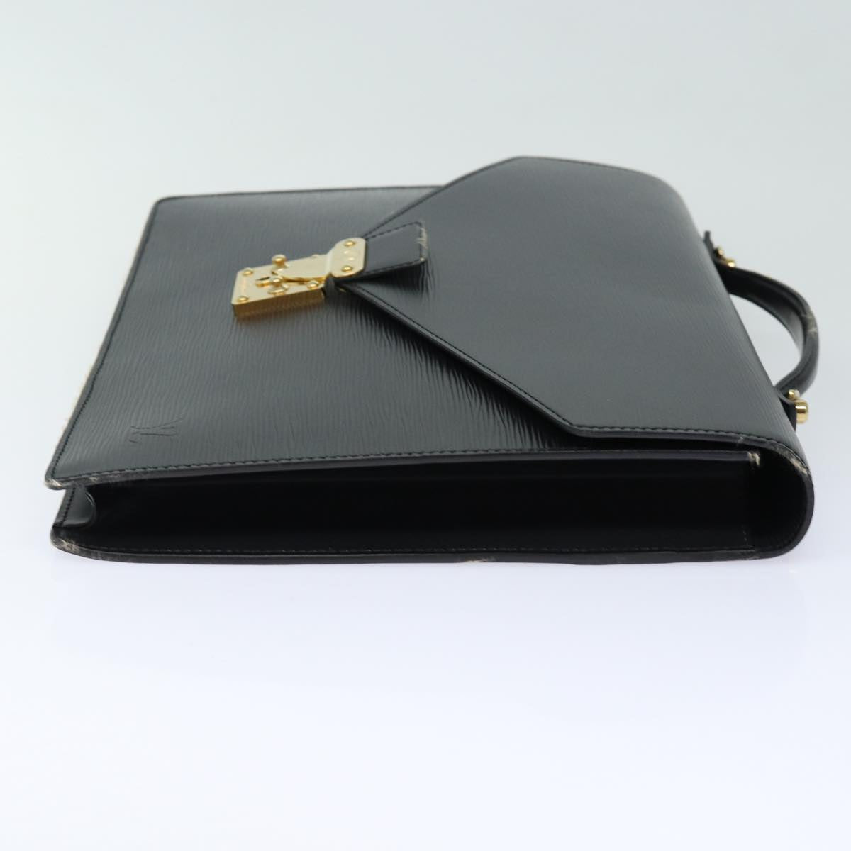 Louis Vuitton Porte Documents Black Leather Briefcase Bag