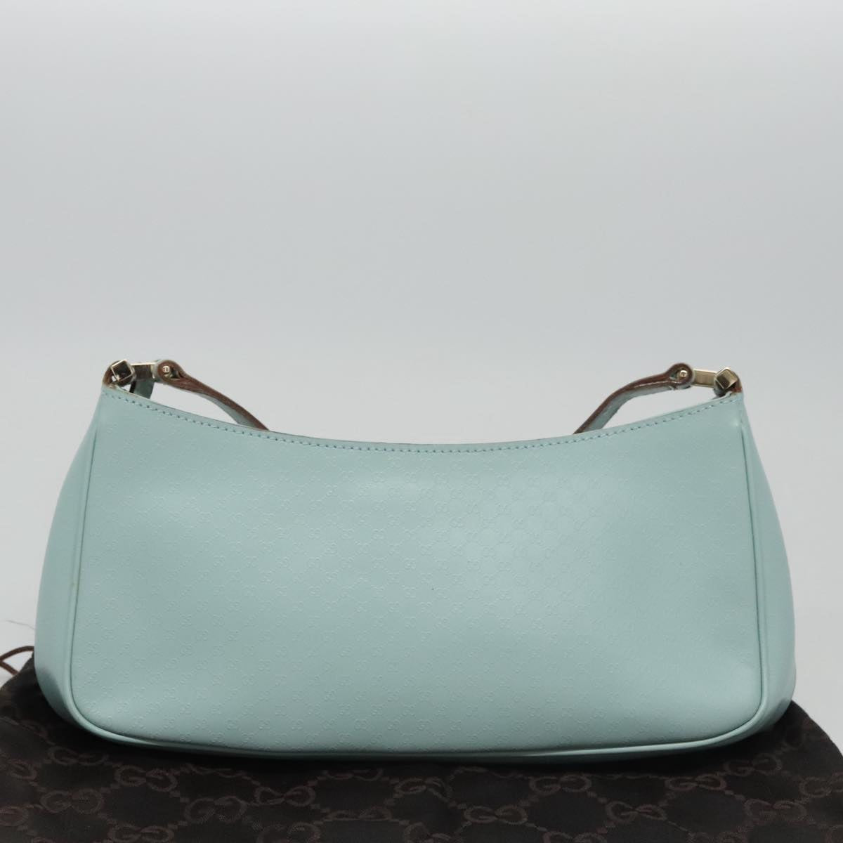 Gucci Micro Small Gg Canvas Blue Leather Shoulder Bag