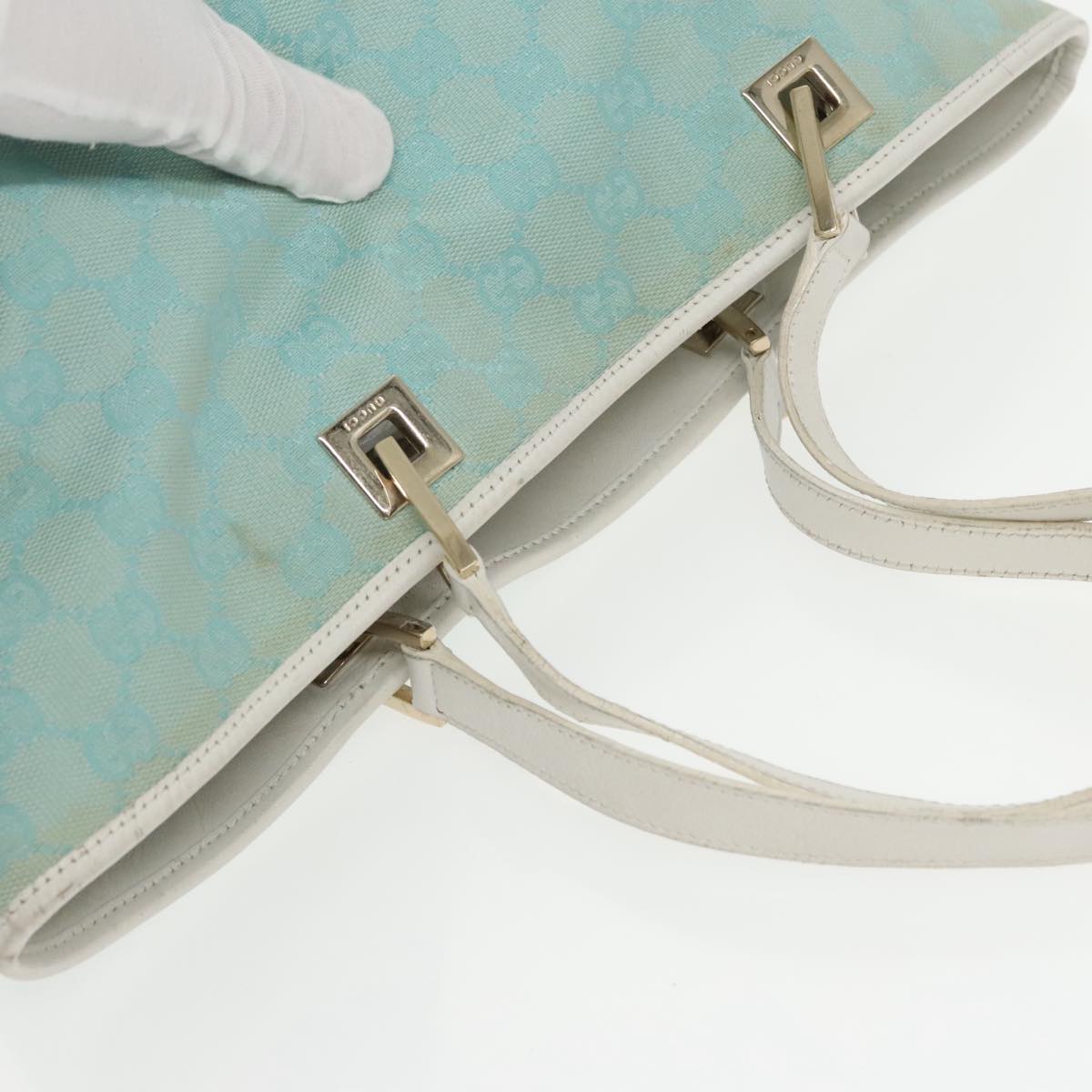 Gucci Gg Canvas Blue Canvas Tote Bag