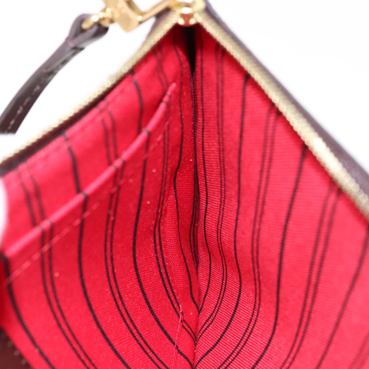 Louis Vuitton Neverfull Pouch Brown Canvas Clutch Bag