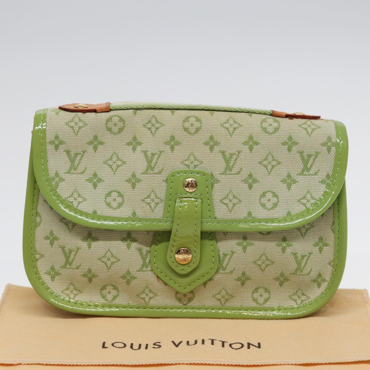 Louis Vuitton Marie Green Canvas Clutch Bag