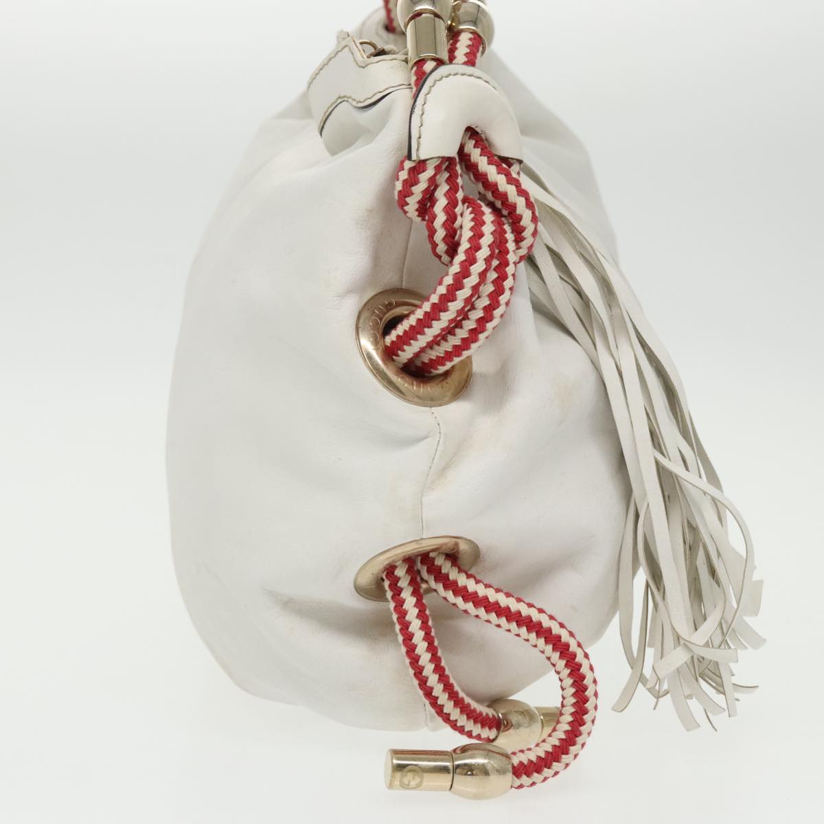 Gucci White Leather Tote Bag