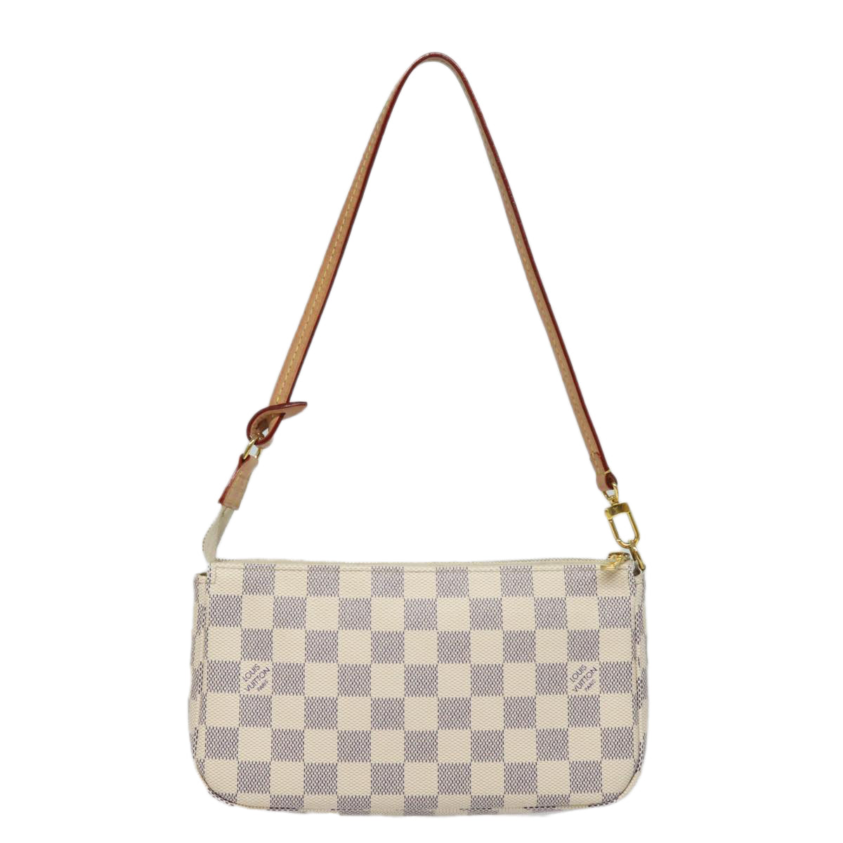 Louis Vuitton Pochette Accessoires White Canvas Clutch Bag