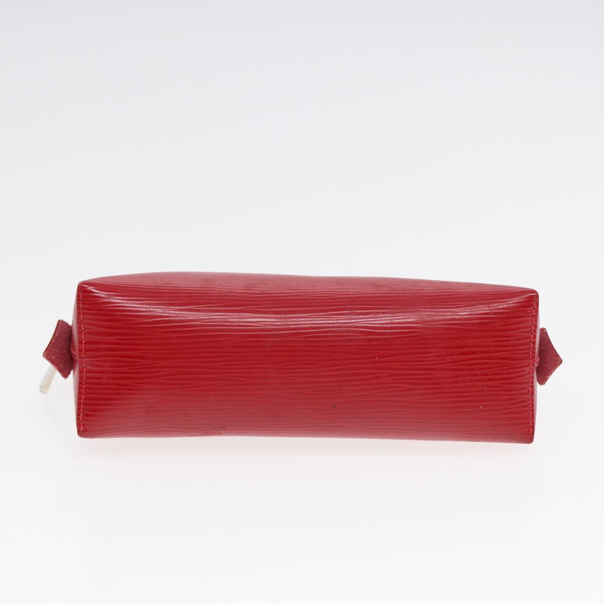 Louis Vuitton Cosmetic Pouch Red Leather Clutch Bag