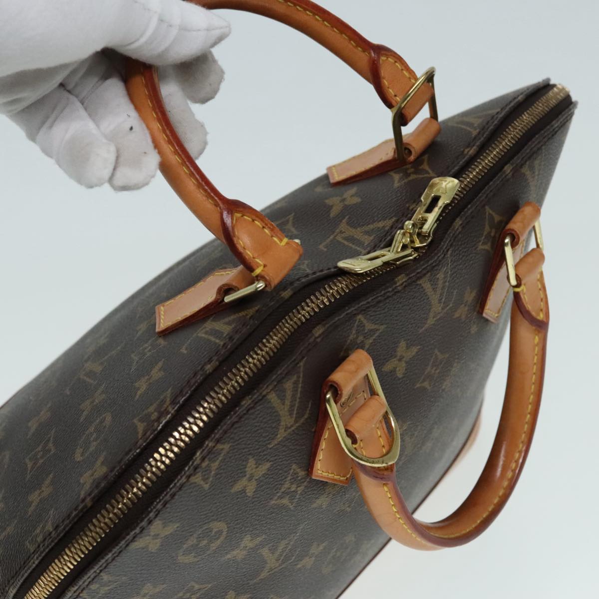 Louis Vuitton Alma Brown Canvas Handbag