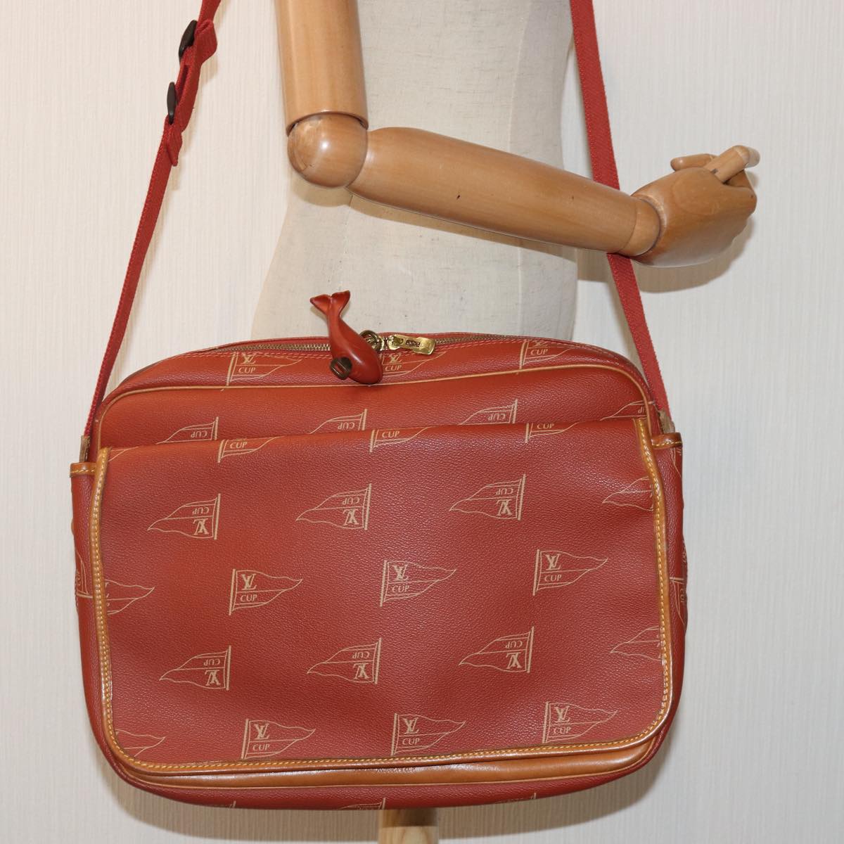Louis Vuitton America's Cup Red Canvas Shoulder Bag