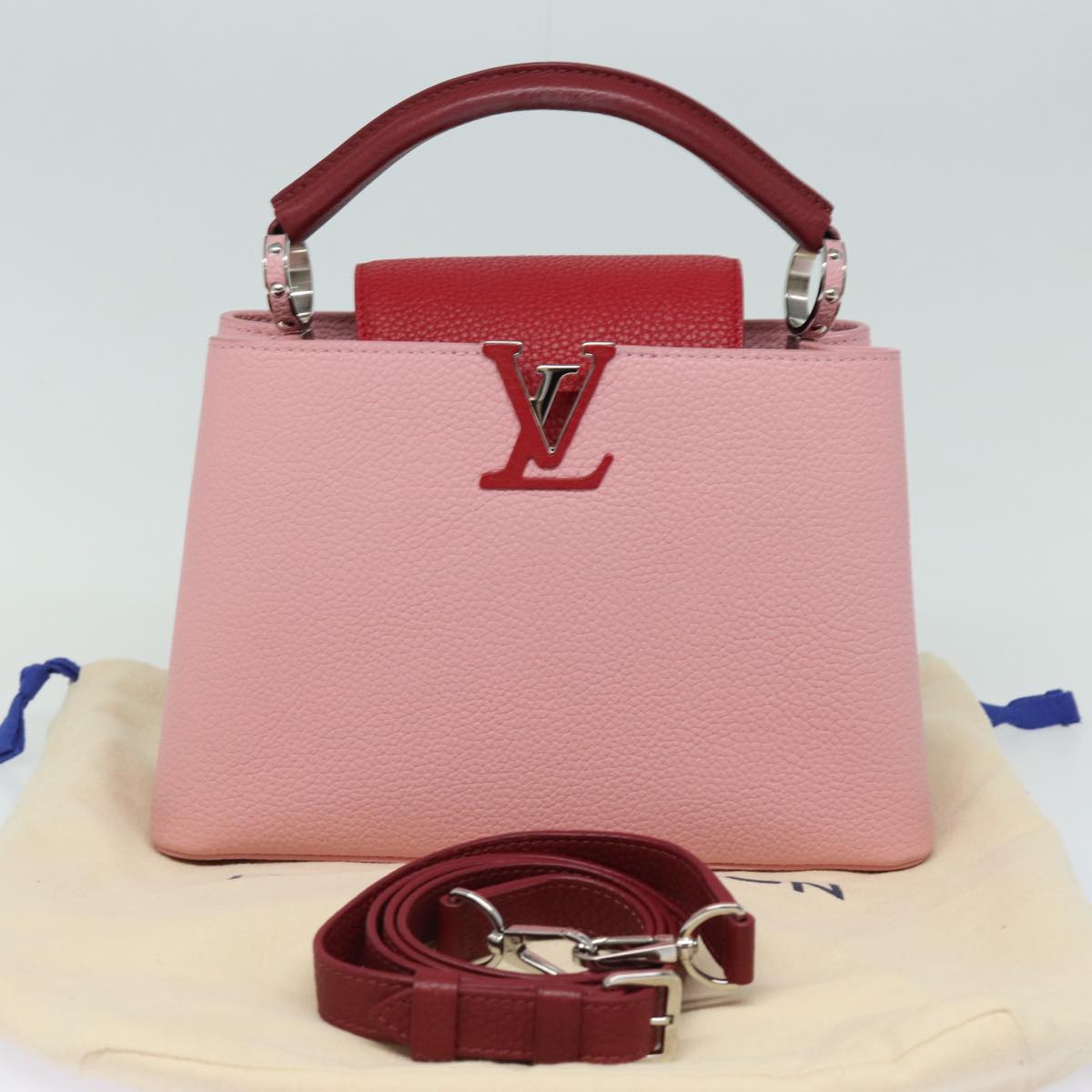 Louis Vuitton Capucines Pink Leather Handbag