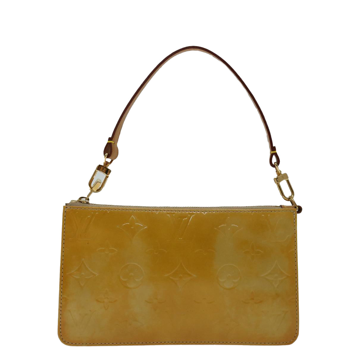 Louis Vuitton Lexington Beige Patent Leather Clutch Bag