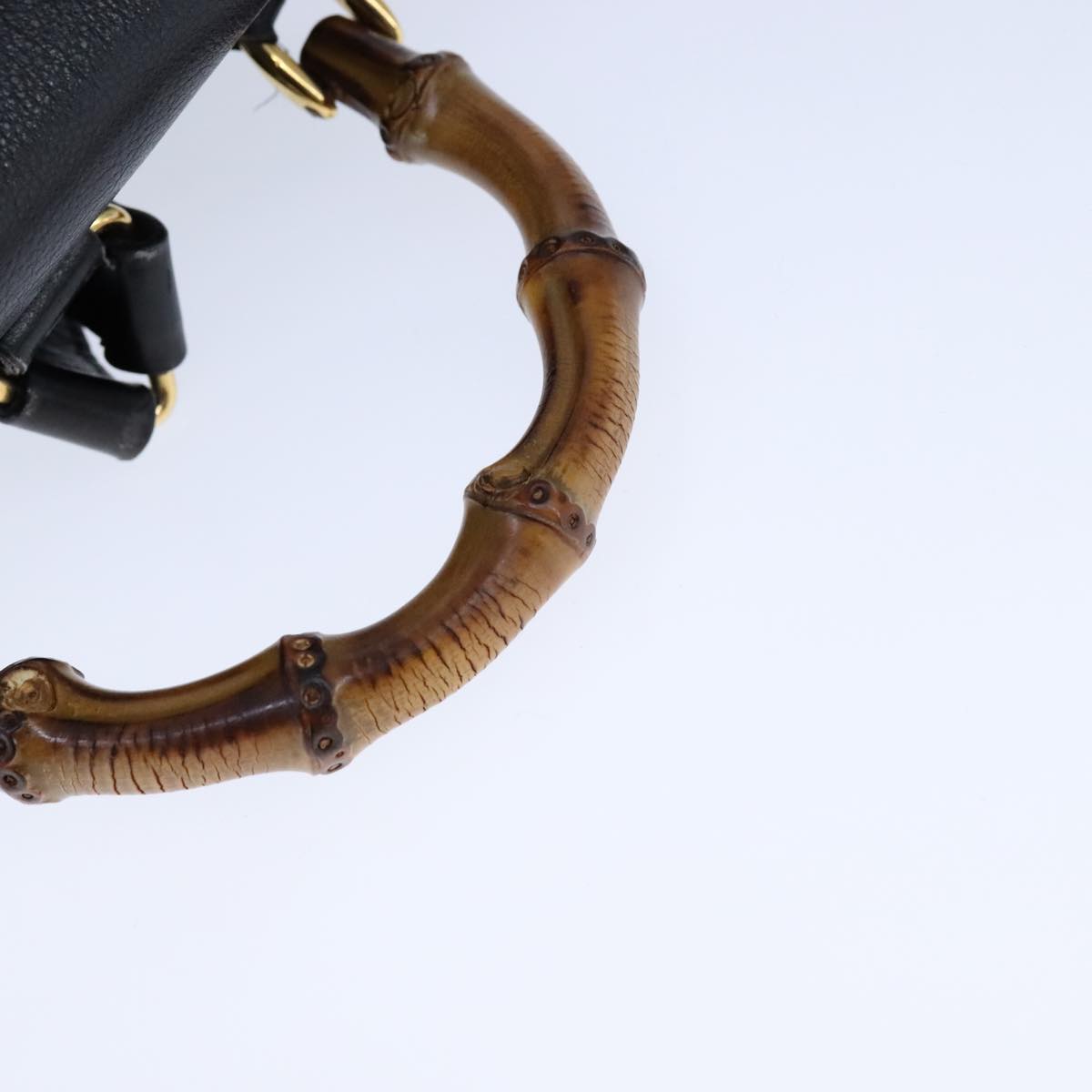 Gucci Bamboo Black Leather Backpack Bag
