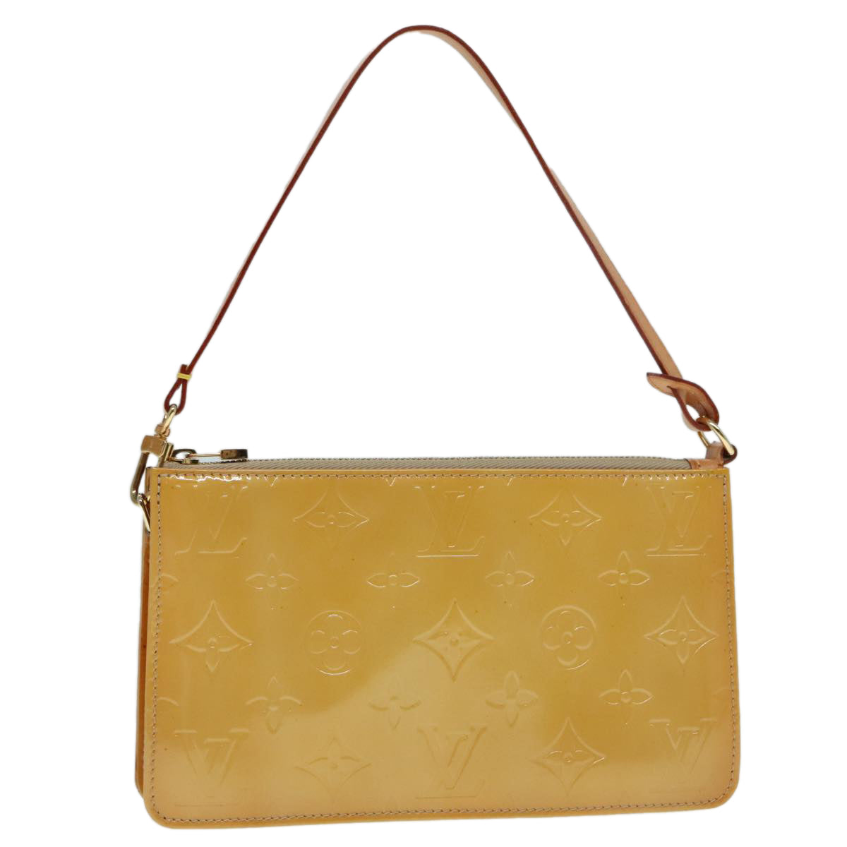 Louis Vuitton Lexington Beige Patent Leather Clutch Bag