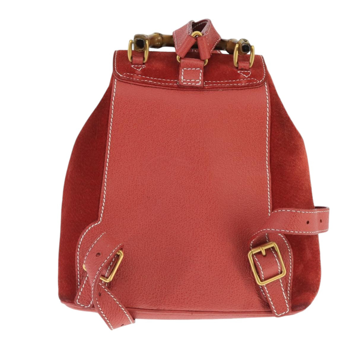 Gucci Bamboo Red Suede Backpack Bag