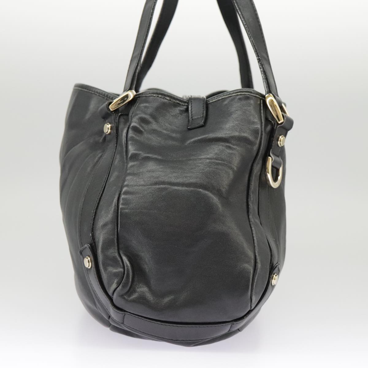 Gucci Abbey Black Leather Tote Bag
