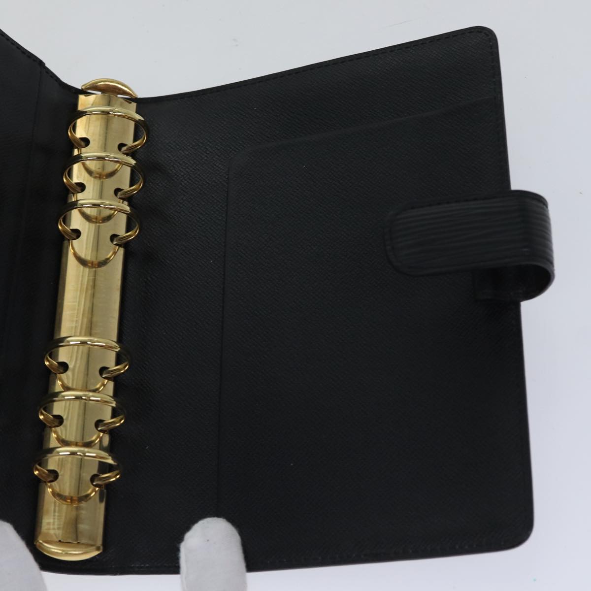 Louis Vuitton Agenda Mm Black Leather Wallet