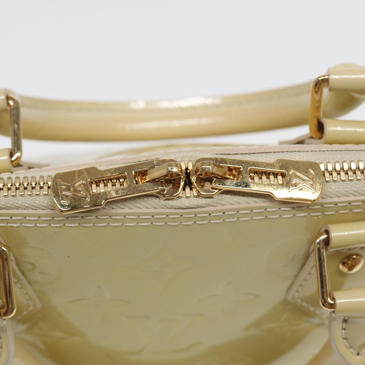 Louis Vuitton Alma Ecru Patent Leather Handbag