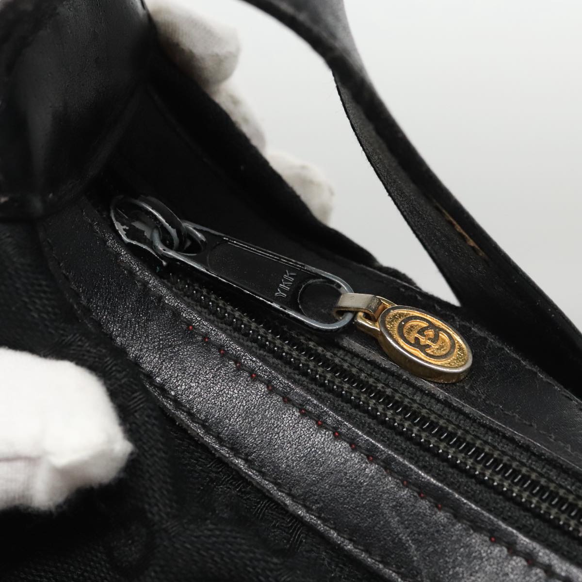 Gucci Sherry Black Canvas Shoulder Bag
