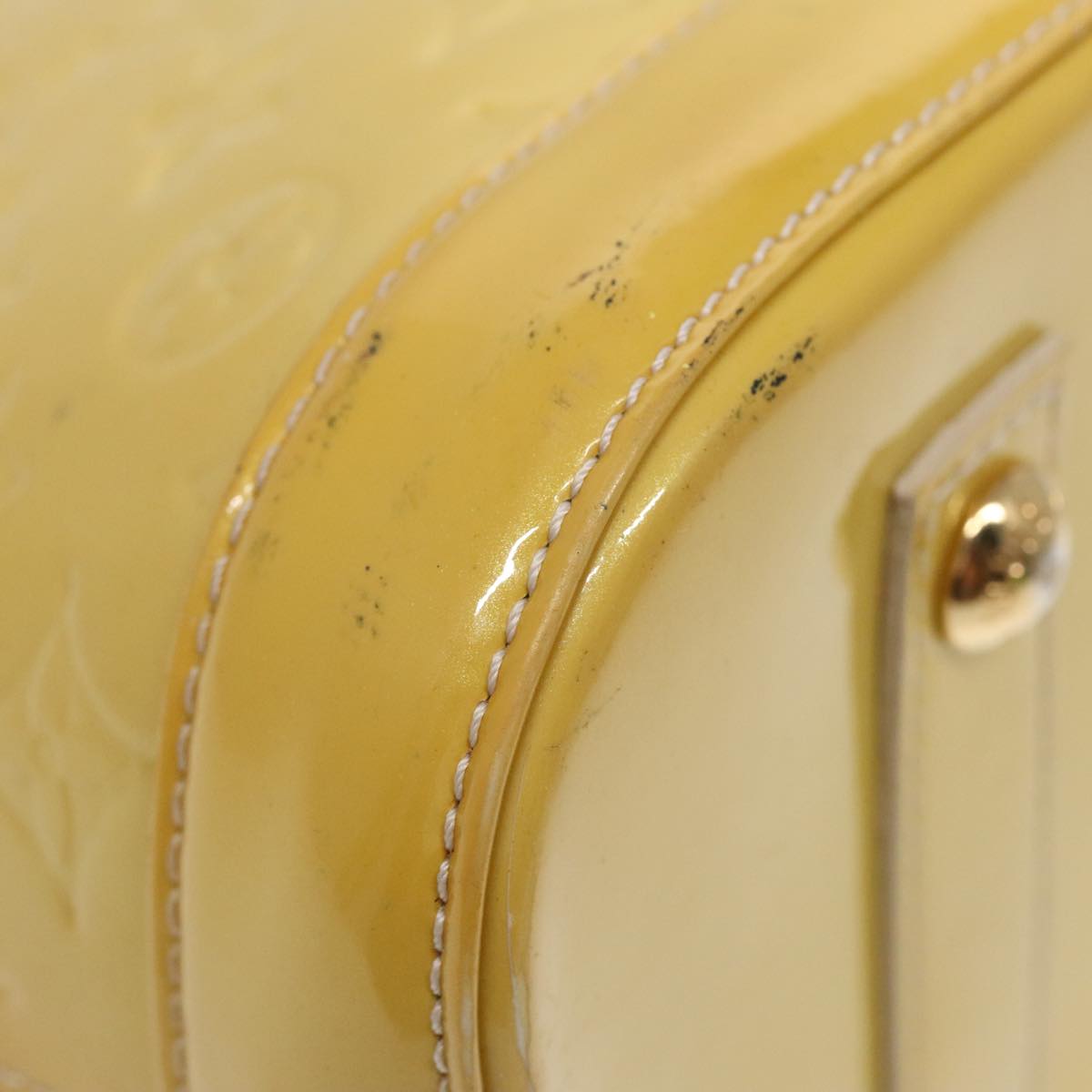 Louis Vuitton Alma Yellow Patent Leather Handbag