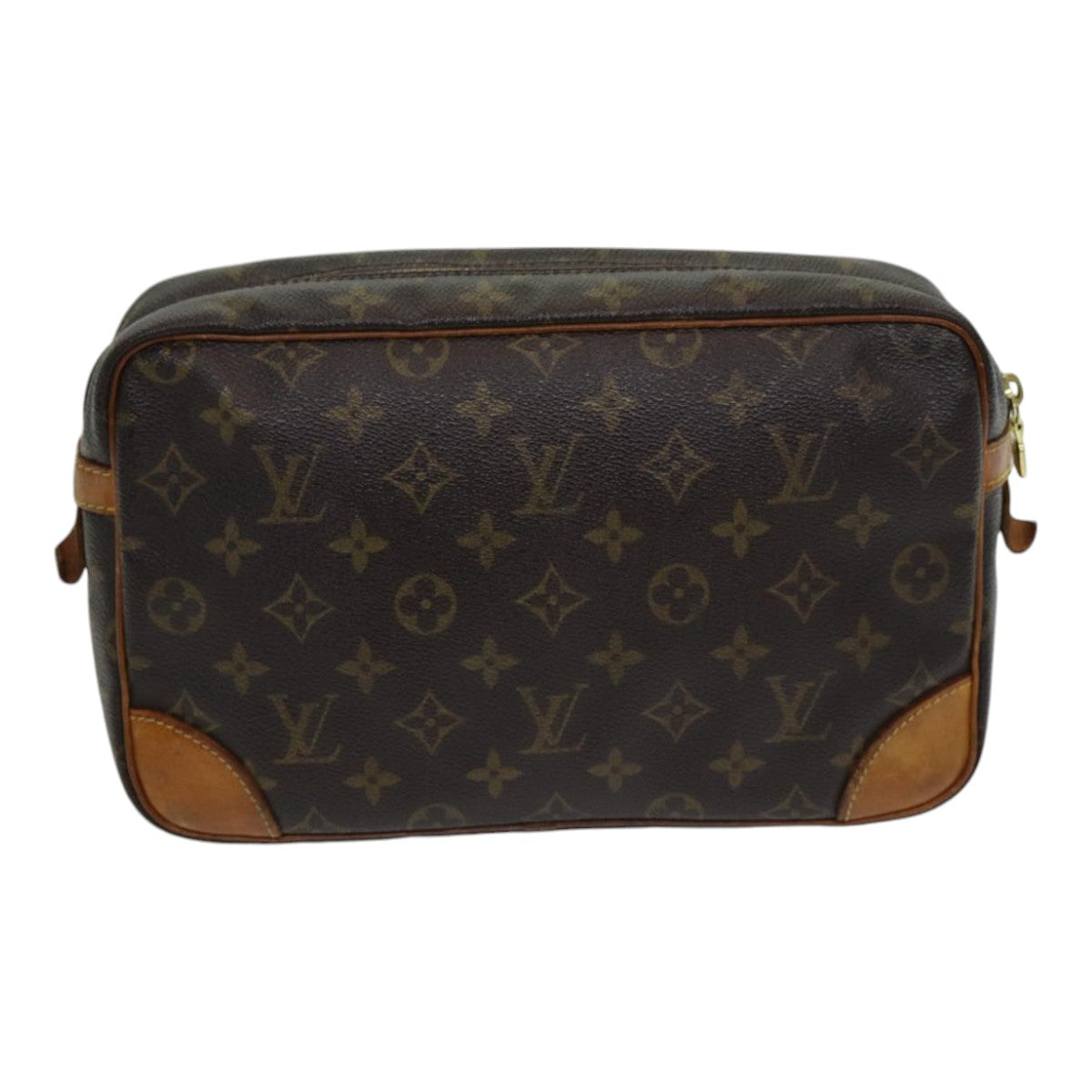 Louis Vuitton Compiegne 28 Brown Canvas Clutch Bag