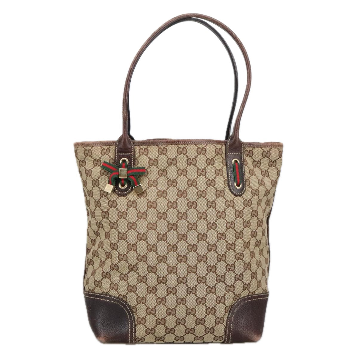 Gucci Sherry Beige Canvas Tote Bag ()