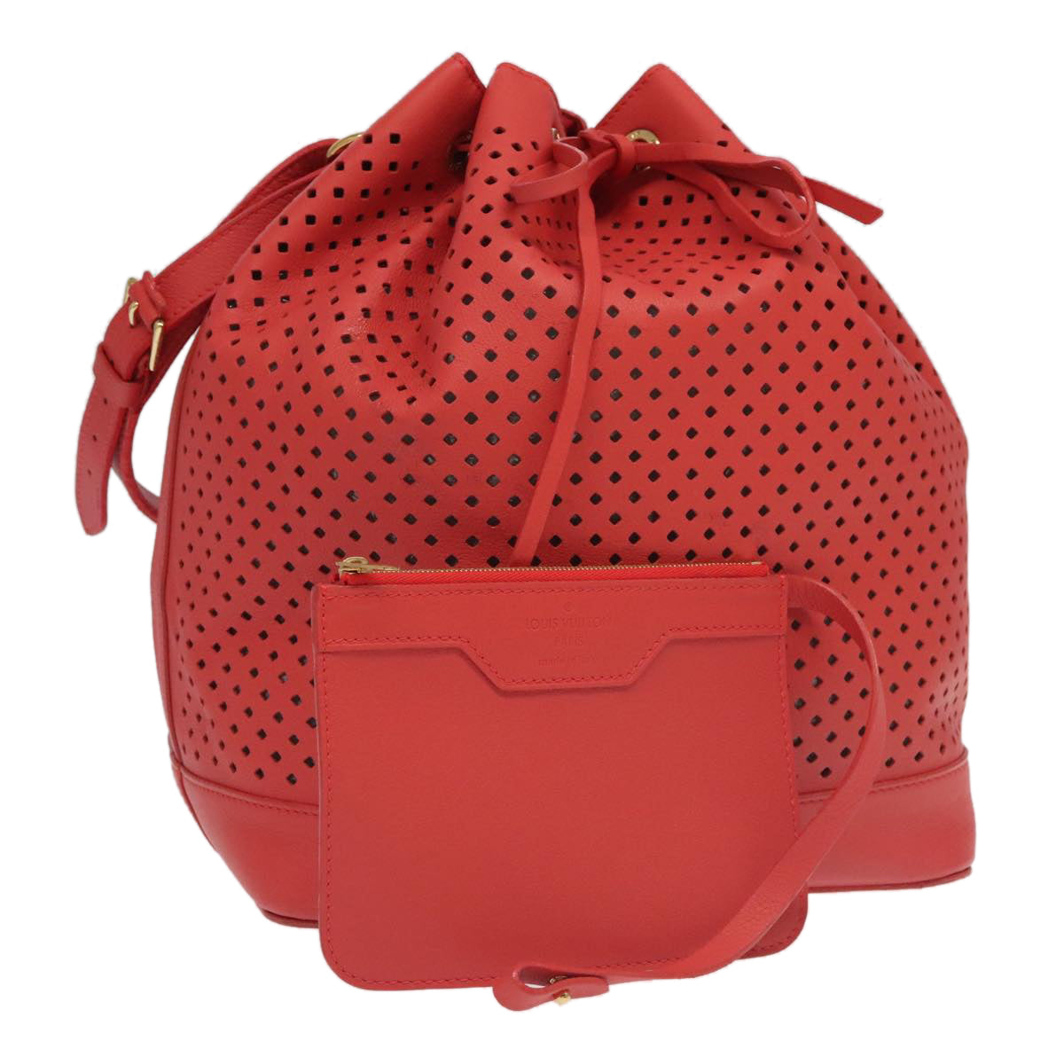 Louis Vuitton Noe Red Leather Shoulder Bag