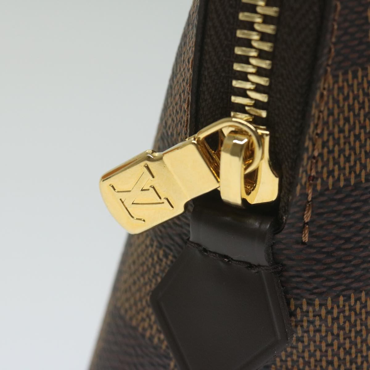 Louis Vuitton Cosmetic Pouch Brown Canvas Clutch Bag