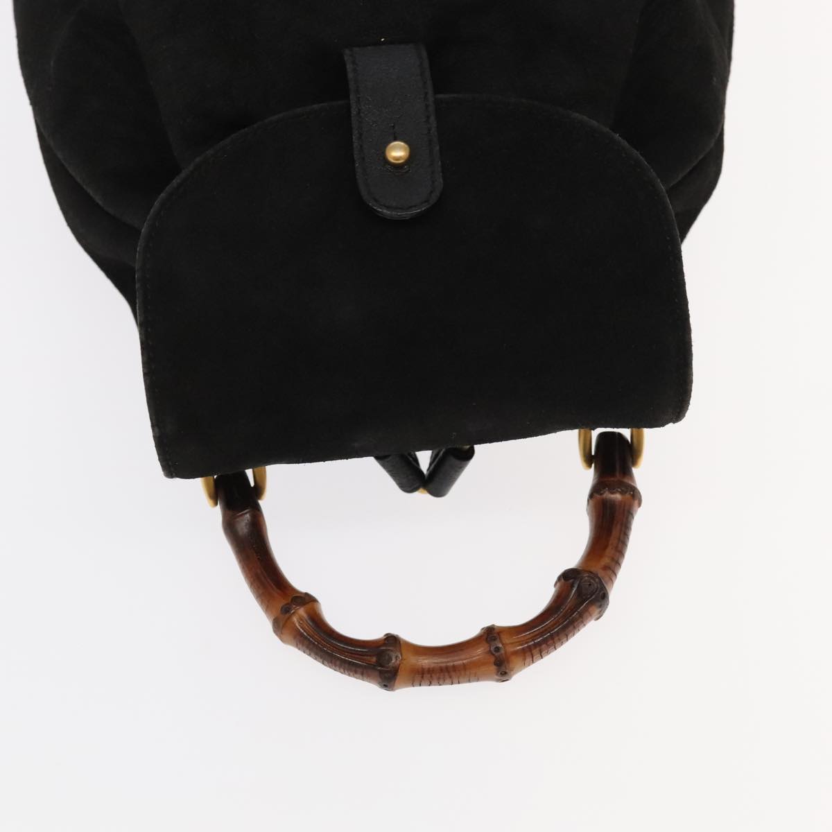 Gucci Bamboo Black Suede Backpack Bag