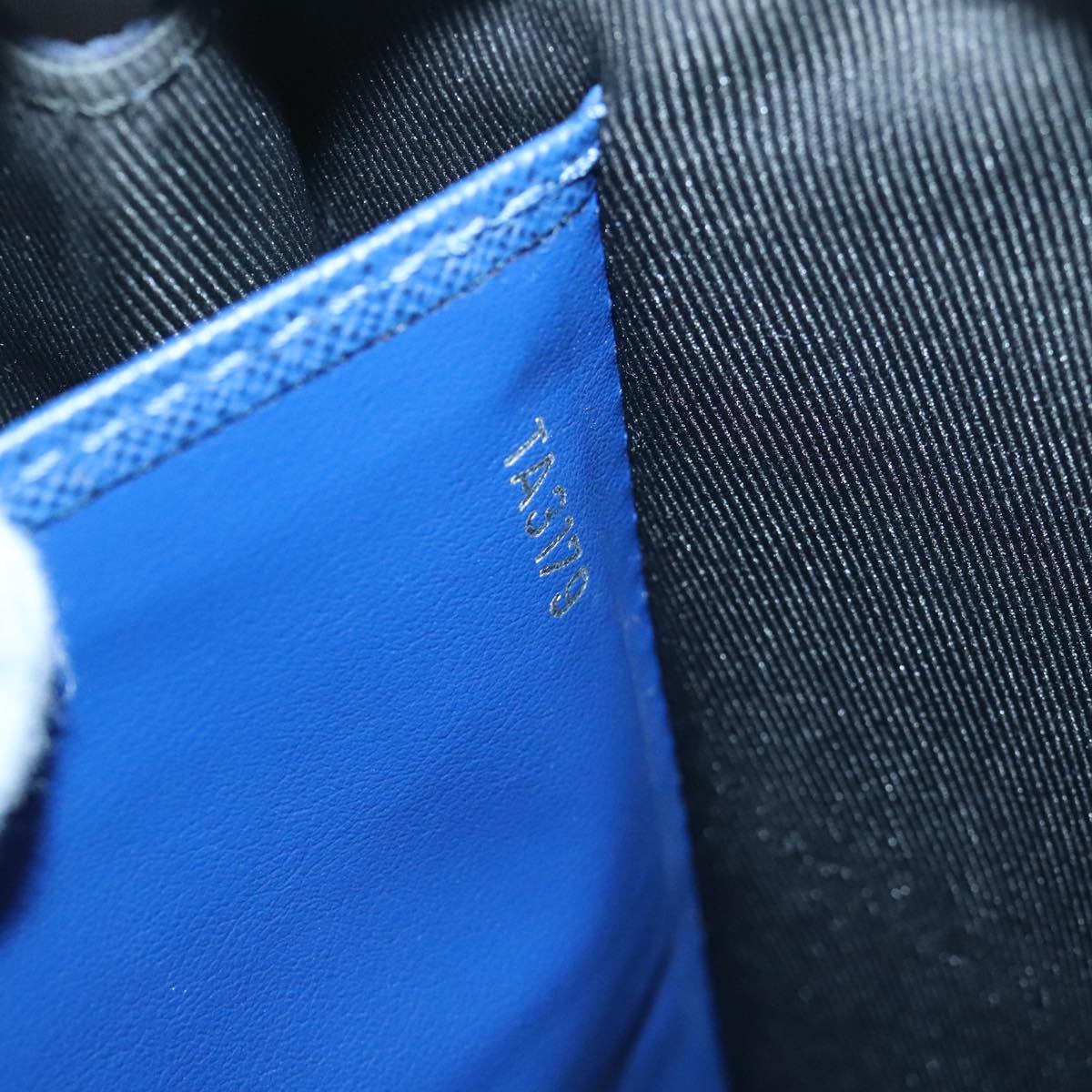 Louis Vuitton Pochette Voyage Blue Leather Clutch Bag