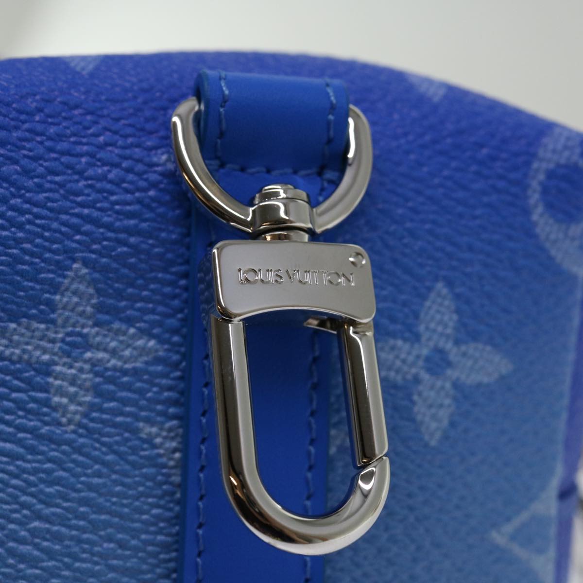 Louis Vuitton Blue Canvas Clutch Bag