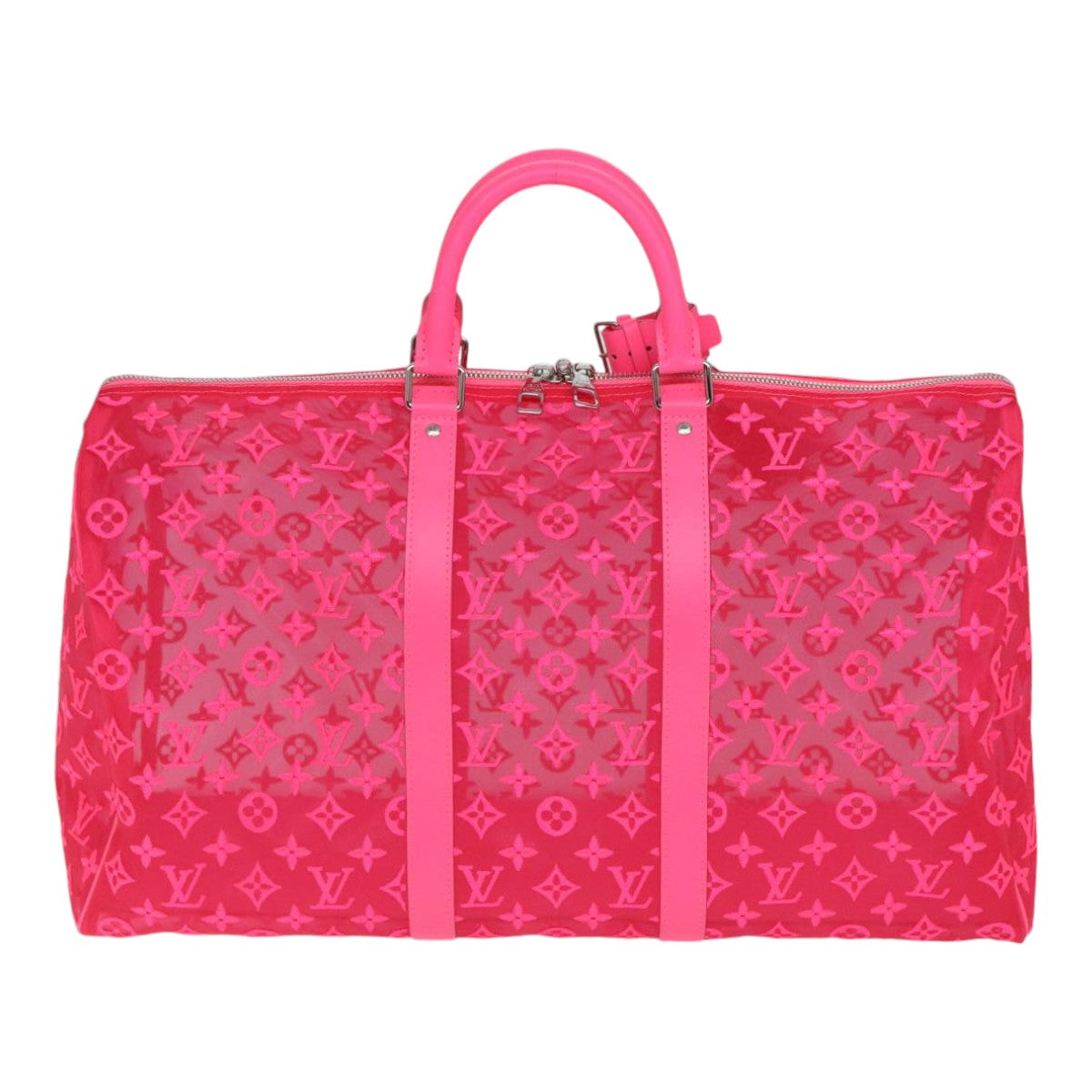 Louis Vuitton Keepall Bandouliere 50 Pink Canvas Travel Bag
