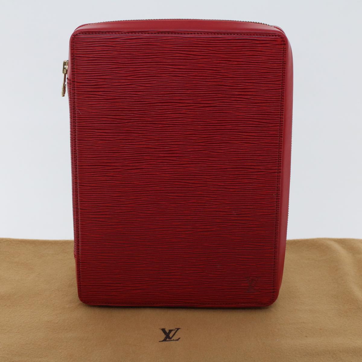Louis Vuitton Pochette Red Leather Clutch Bag