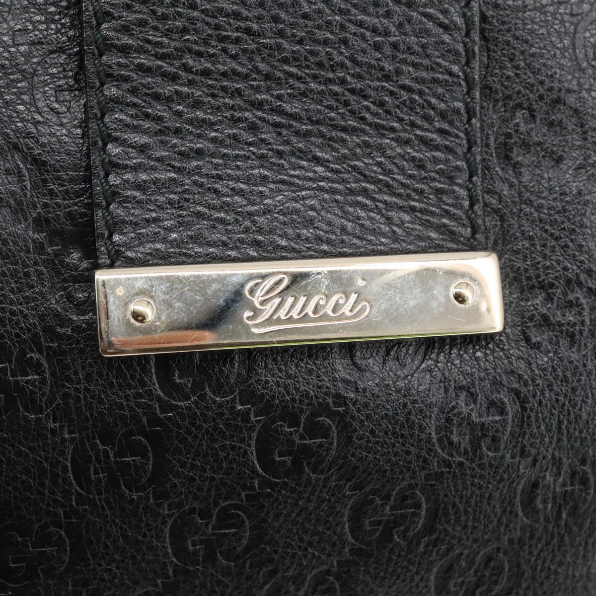 Gucci Guccissima Black Leather Shoulder Bag