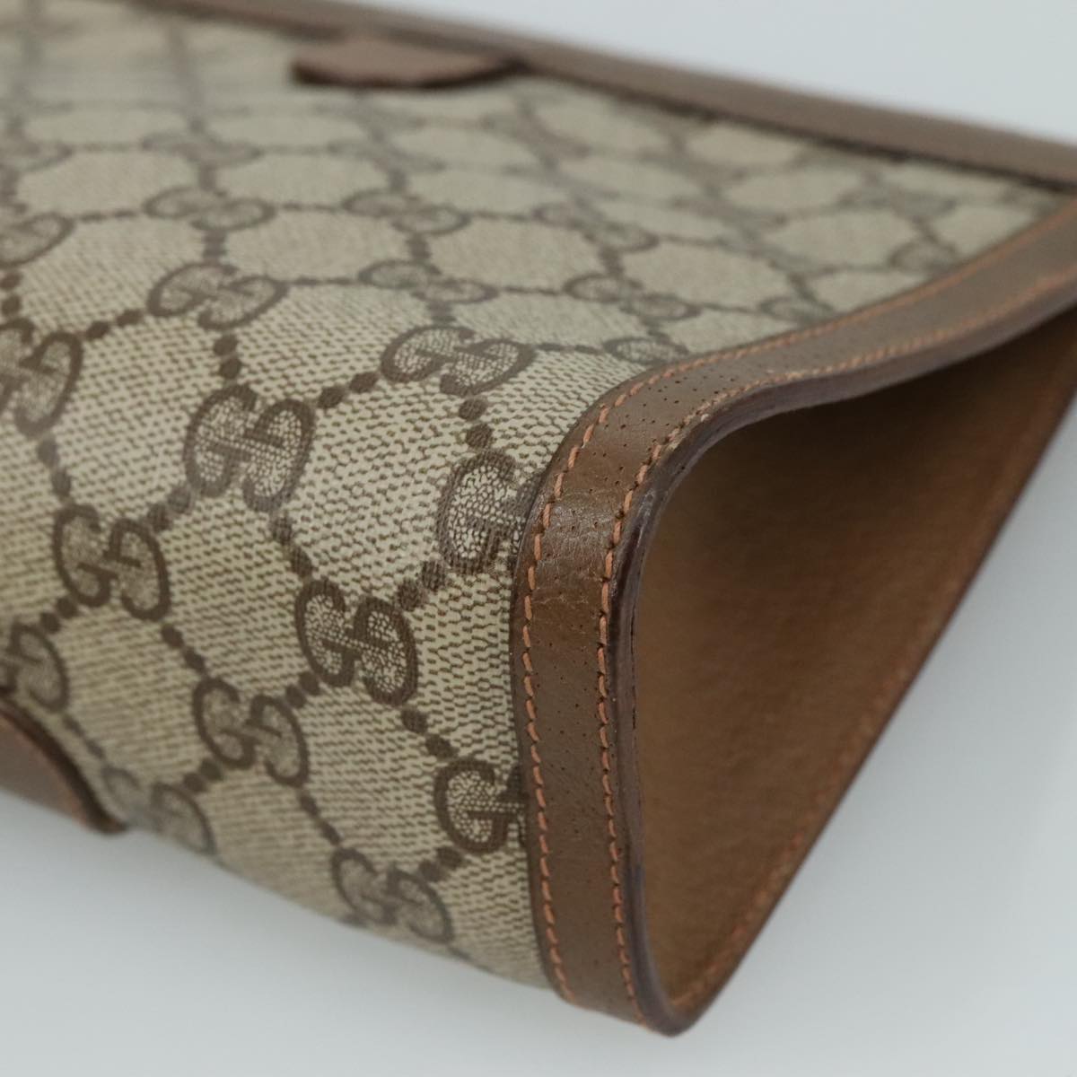 Gucci Sherry Beige Canvas Clutch Bag
