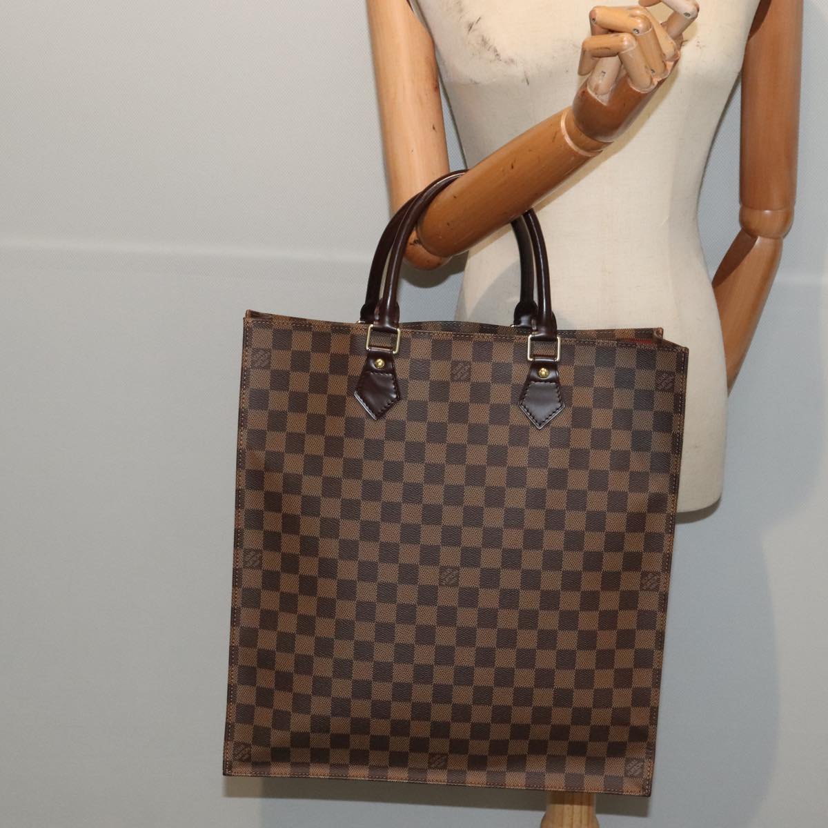 Louis Vuitton Sac Plat Brown Canvas Handbag