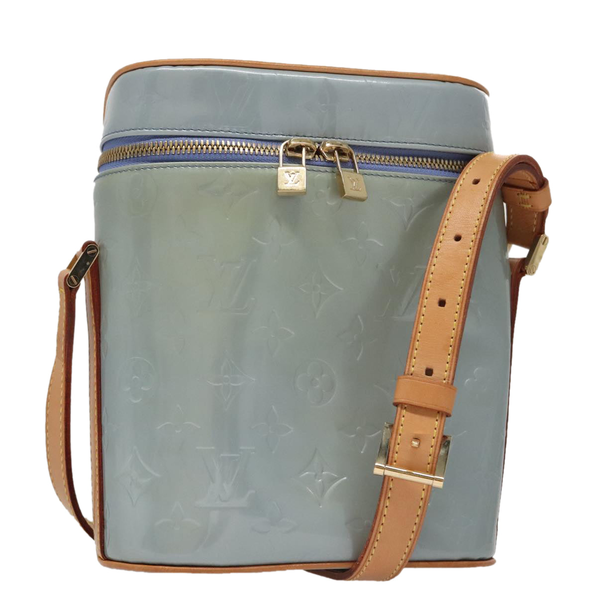 Louis Vuitton Sullivan Grey Patent Leather Shoulder Bag